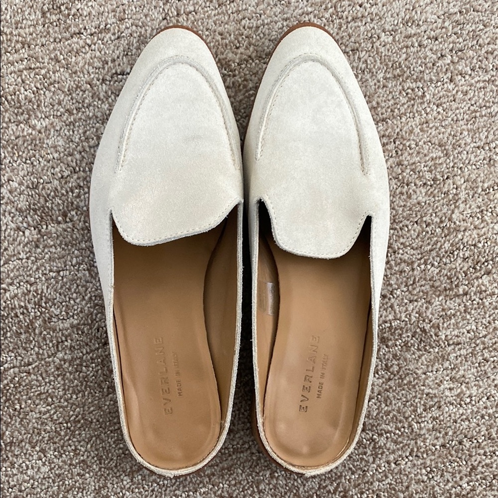 Everlane Cream Suede Loafers